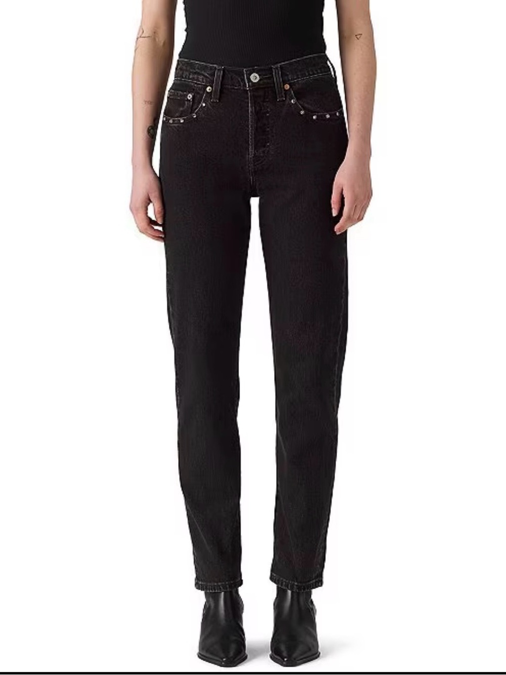 Levi's® 501® Original Black Studded High Rise Regular Fit Jeans W27 L30